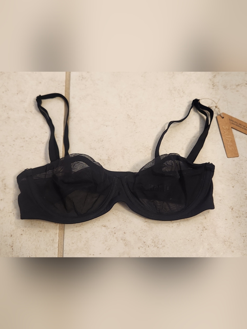 SKIMS Fits Everybody Unlined‎ Demi Bra 32A NWT Black #JJ1272